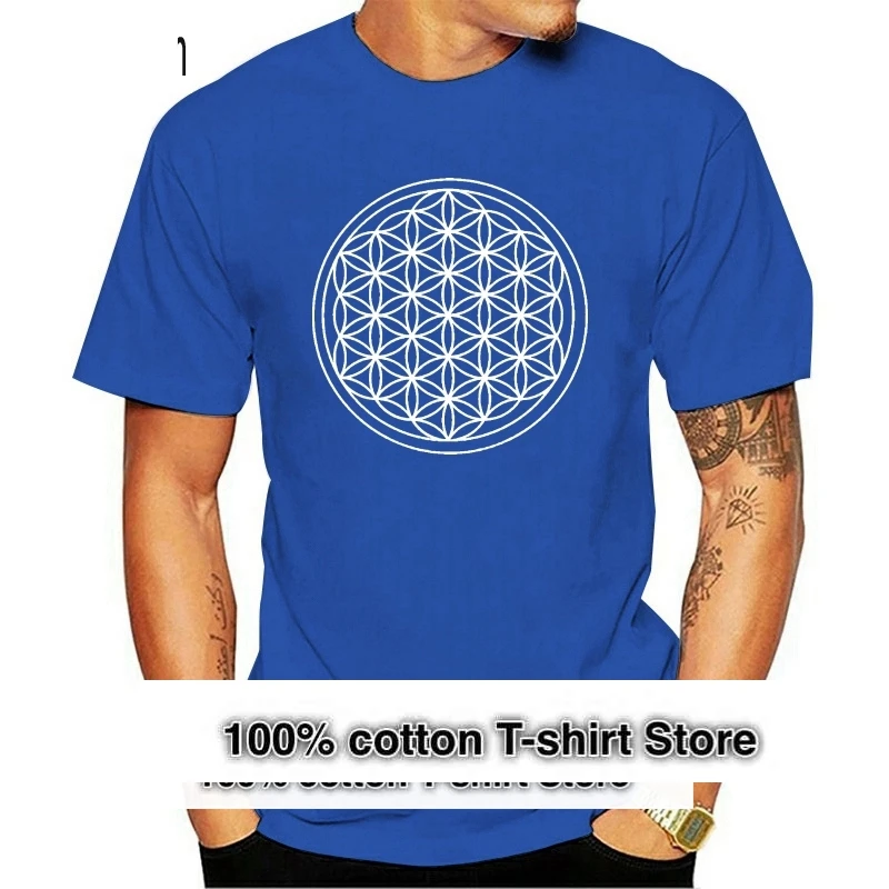 

Flower Of Life Mens T-Shirt Funny Adult Geometric Patterns T-Shirt Custom Made