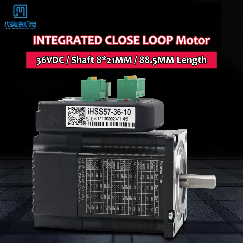 JMC NEMA23 57mm 1Nm 36VDC Integrated Closed Loop Easy Motor & Driver All-In-One 1500rpm 2-Phase DSP Hybrid Encoder IHSS57-36-10