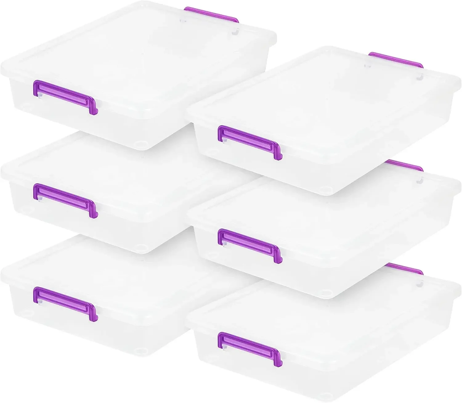 

USA 6 Qt. Plastic Storage Bins with Lids, 6 Pack, Craft Storage Container, Sensory Bin, Organizing Containers for Home