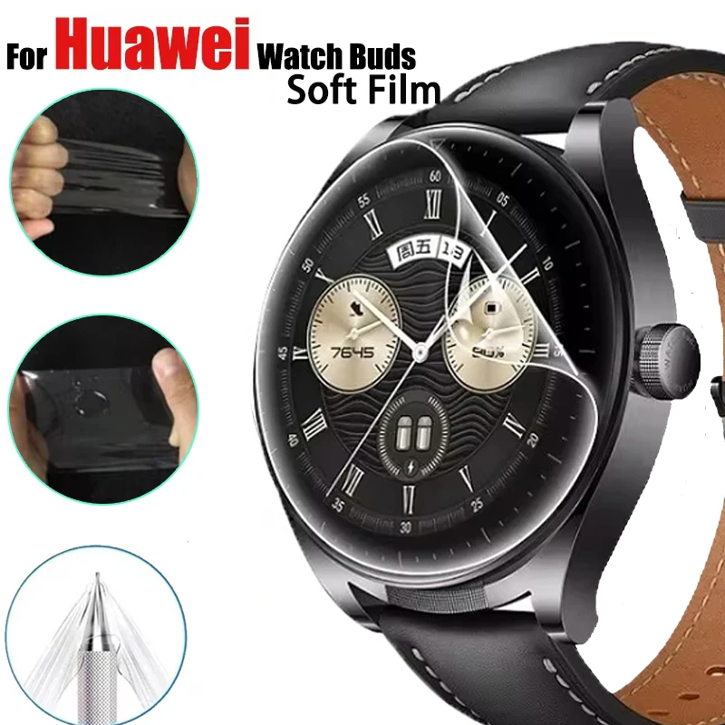 Huawei Watch Buds 용 소프트 보호 필름 Huawei Buds Smartwatch 액세서리 용 HD Clear Anti-scratch 커버 화면 보호기