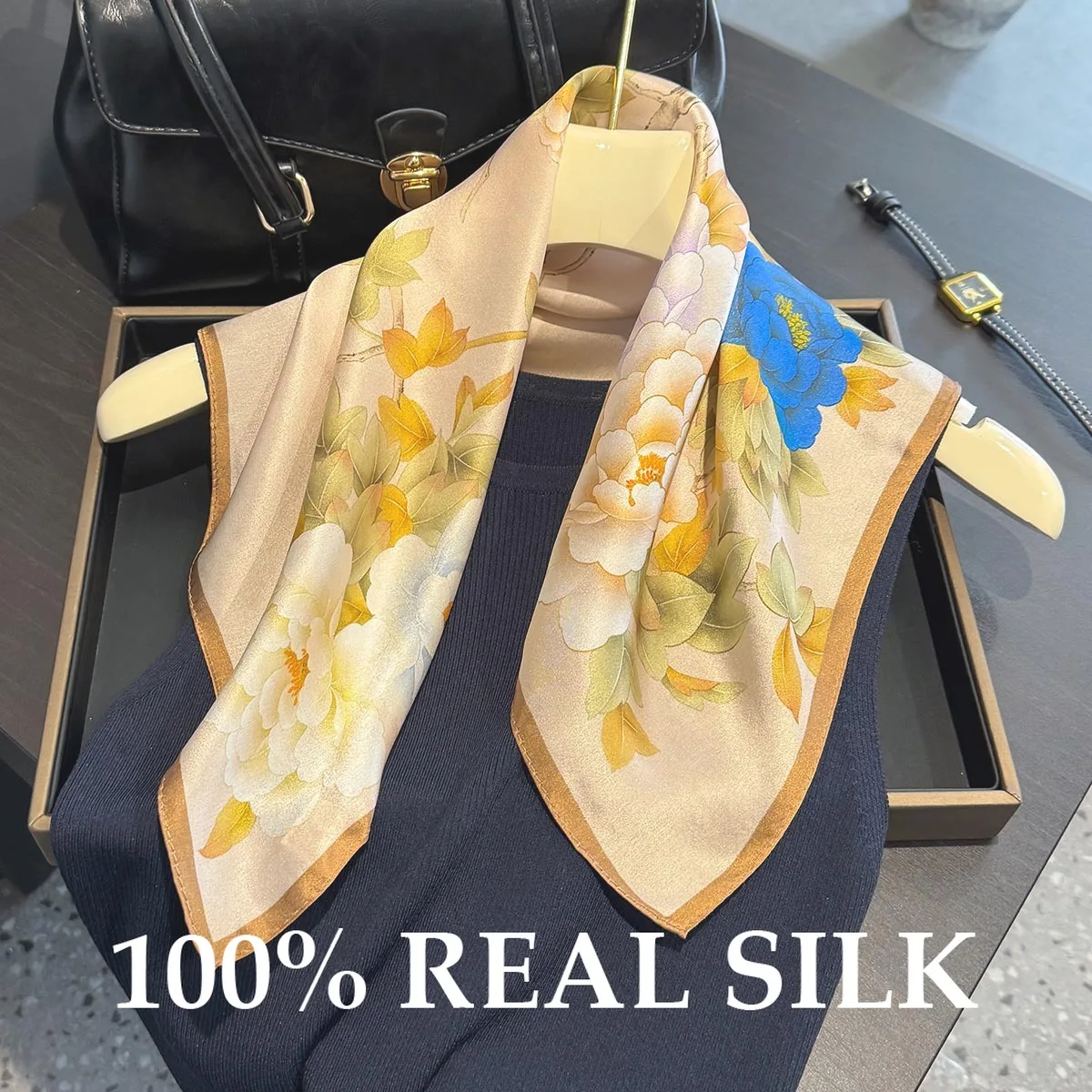 

100% натуральный шелковый шарф для женщин, летний, с защитой от солнца, легкий, дышащий, роскошный квадратный платок, пашмина, пляжное пончо, хиджаб, декоративный аксессуар