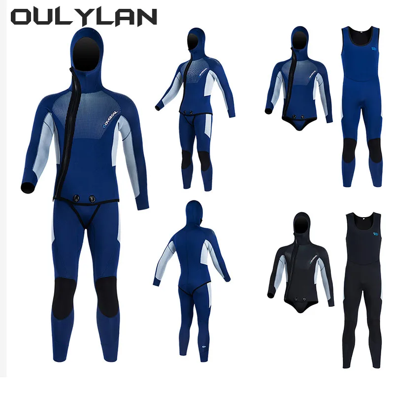 NEW 5mm Scuba Diving Suit Men Women Neoprene Underwater Hunting Surfing Front Zipper Spearfishing 2pieces Keep Warm Wetsuit