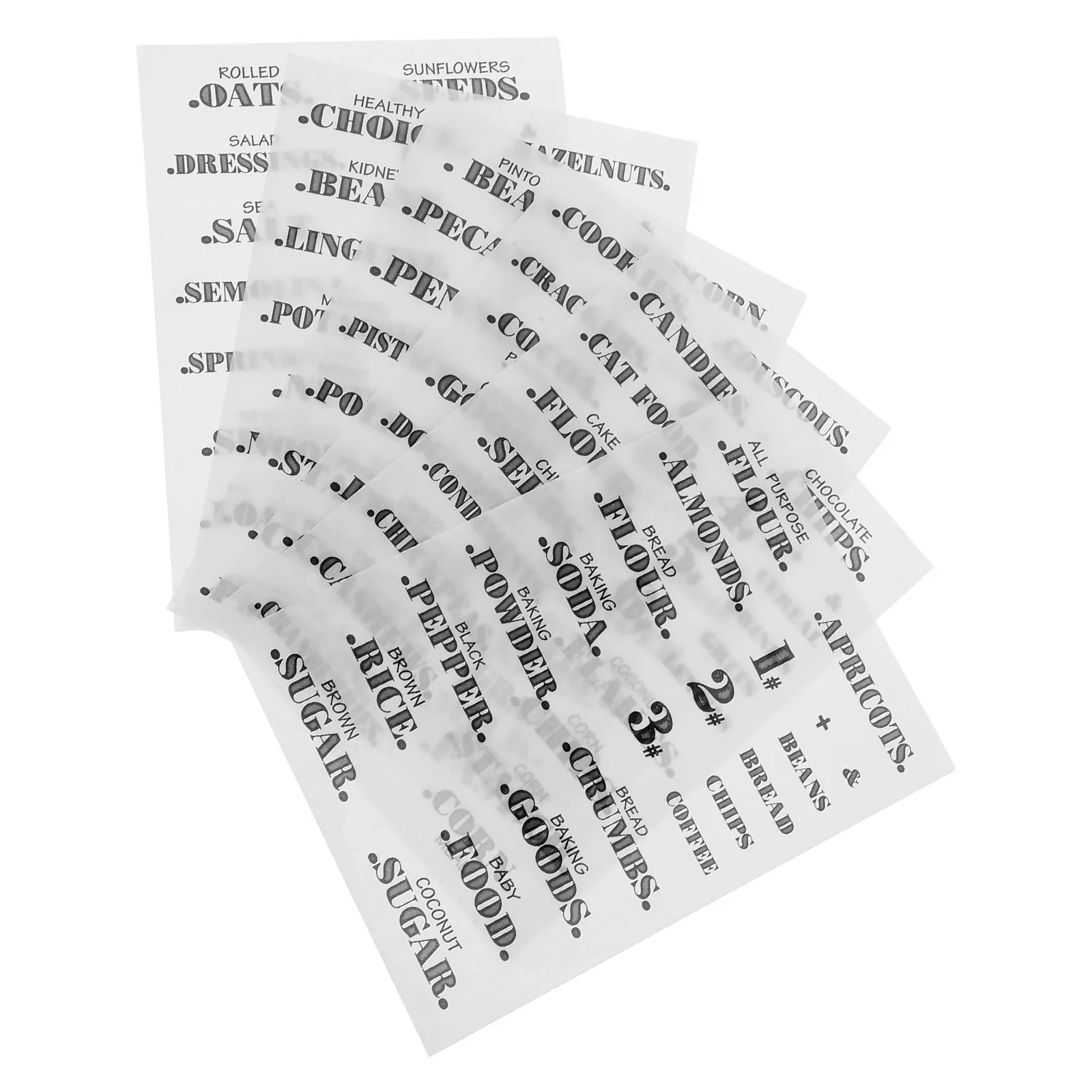 

6 Sheets Stickers Waterproof Food Storage Labels for Pantry Organization Removable Labels for Jars Containers