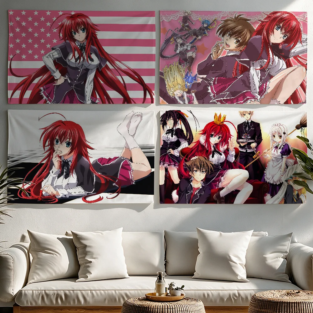 Anime High School D-dxd-S Rias Gremory flag Tapestries Outdoor Parties Bedrooms Living Rooms Dorm Rooms Wall Decor Banners Gifts