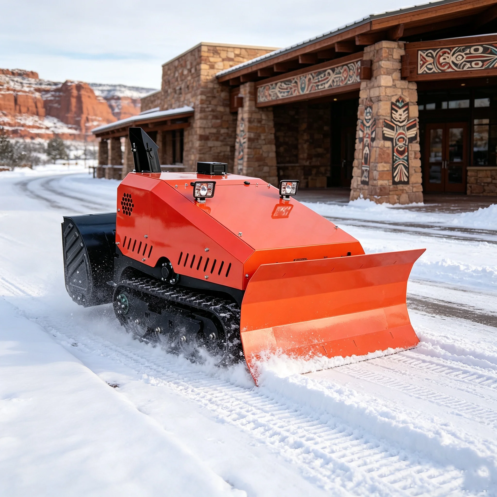 Fine Workmanship High Output Mini Snow Remover Convenient Compact Snow Throwing Machine Compact Loader Backhoe