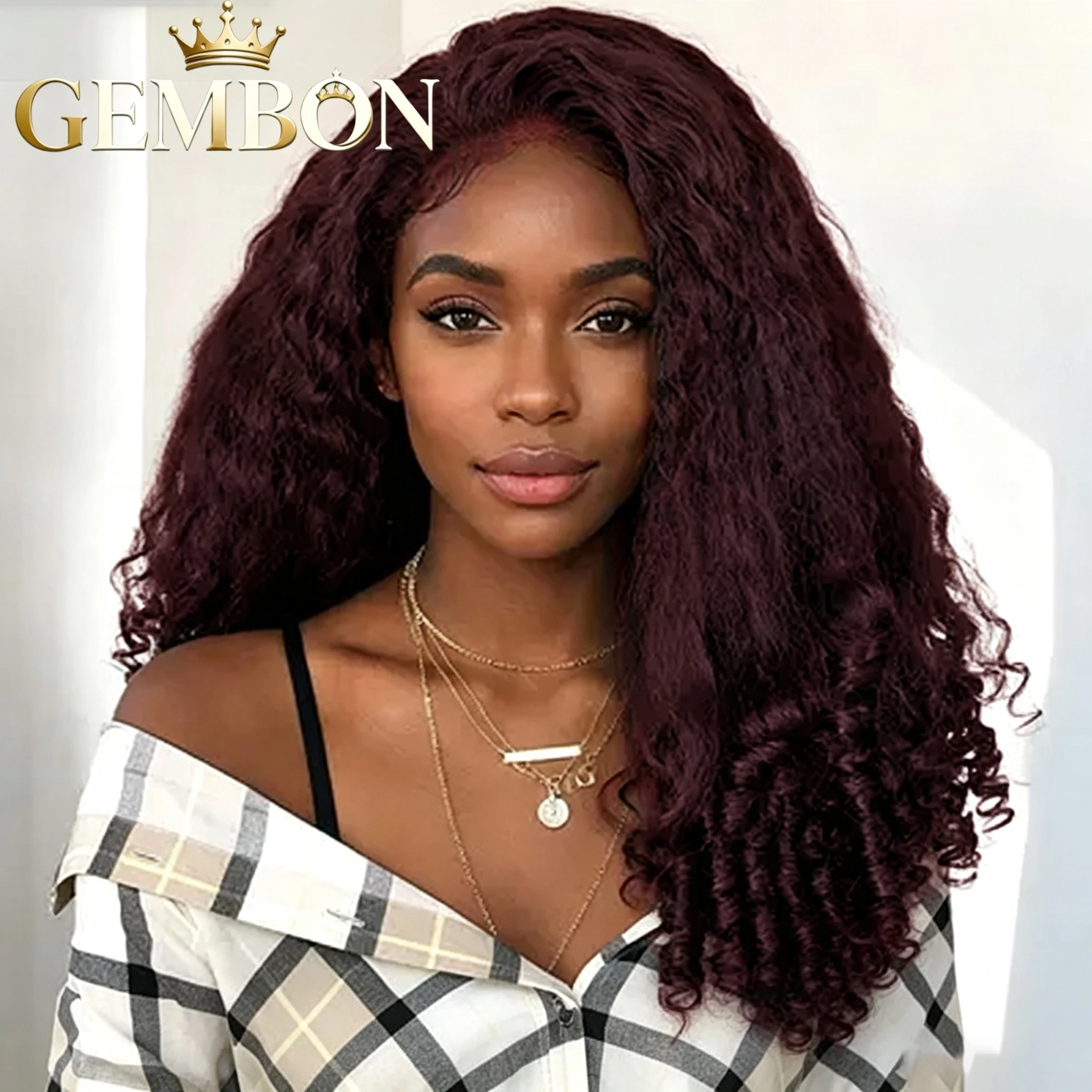 24 Inch V Part Kinky Straight Glueless Wig Synthetic Yaki Curly V Shape Clip In Half Wig And Unique Bouncy Curls at The Ends
