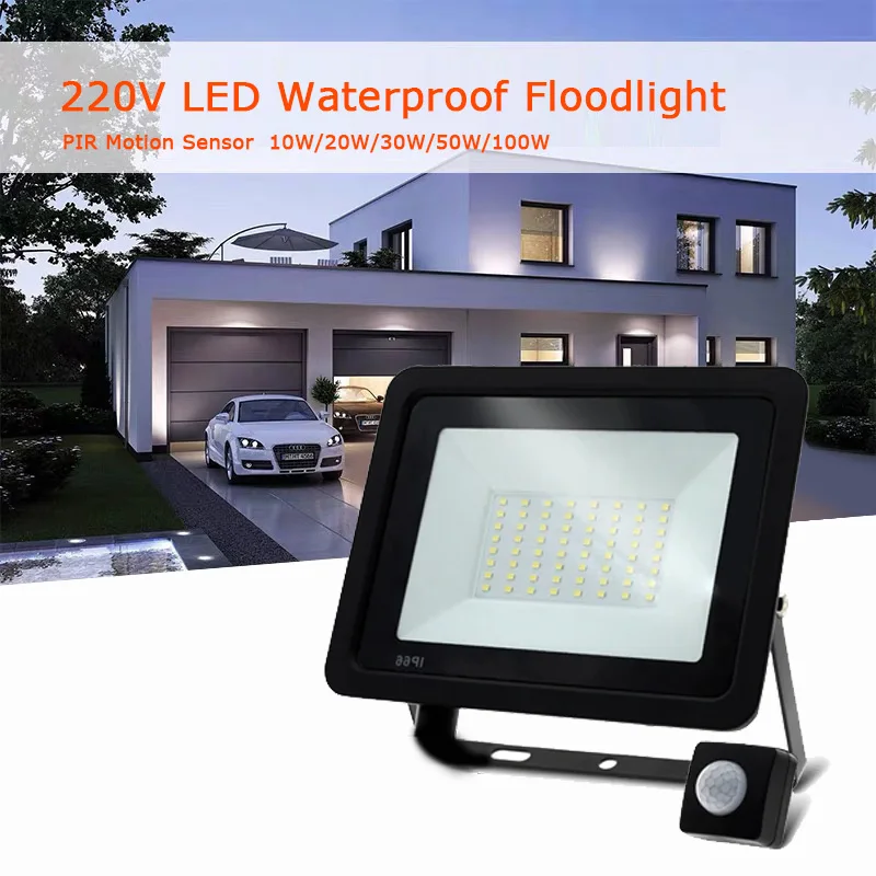 50W 100W Led Flood Light IP66 Waterproof AC 220V Outdoor Floodlight Spotlight LED Reflector Street Lamp Wall Flood Lights