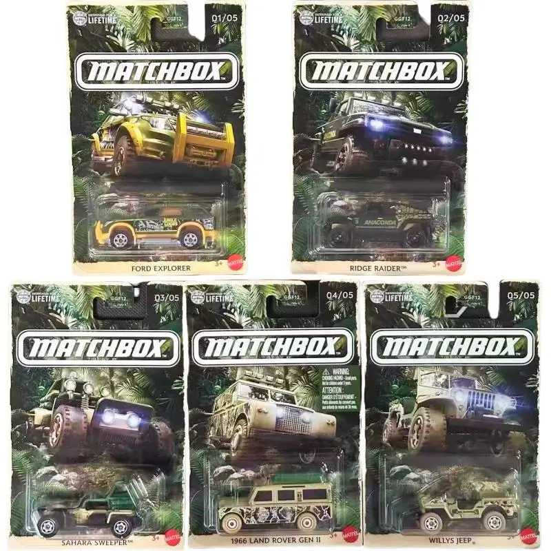 

В наличии Matchbox 2025 Ford Explorer Land Rover Ridge Raider Willys Jeep, масштаб 1/64, литая под давлением модель автомобиля GGF12, модель автомобиля, подарок для мальчика