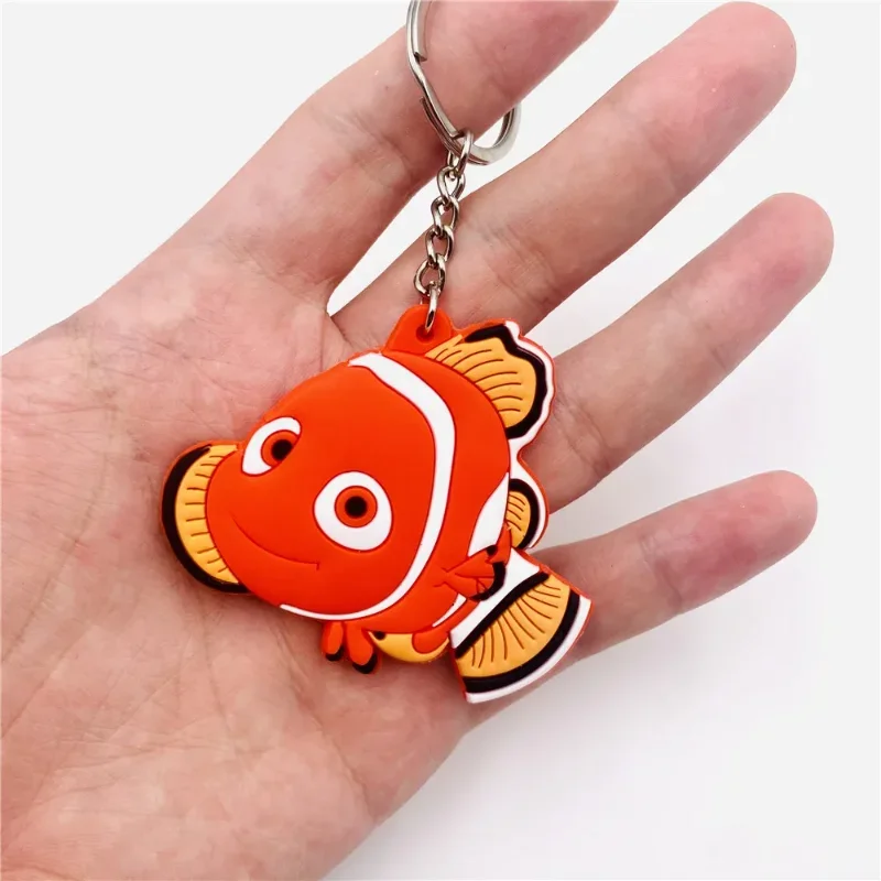 Disney Pixar Finding Nemo Cartoon Keychain Kawaii Dory Nemo Double Sided Keyring Backpack Pendant Bag Accessories Car Key Chain