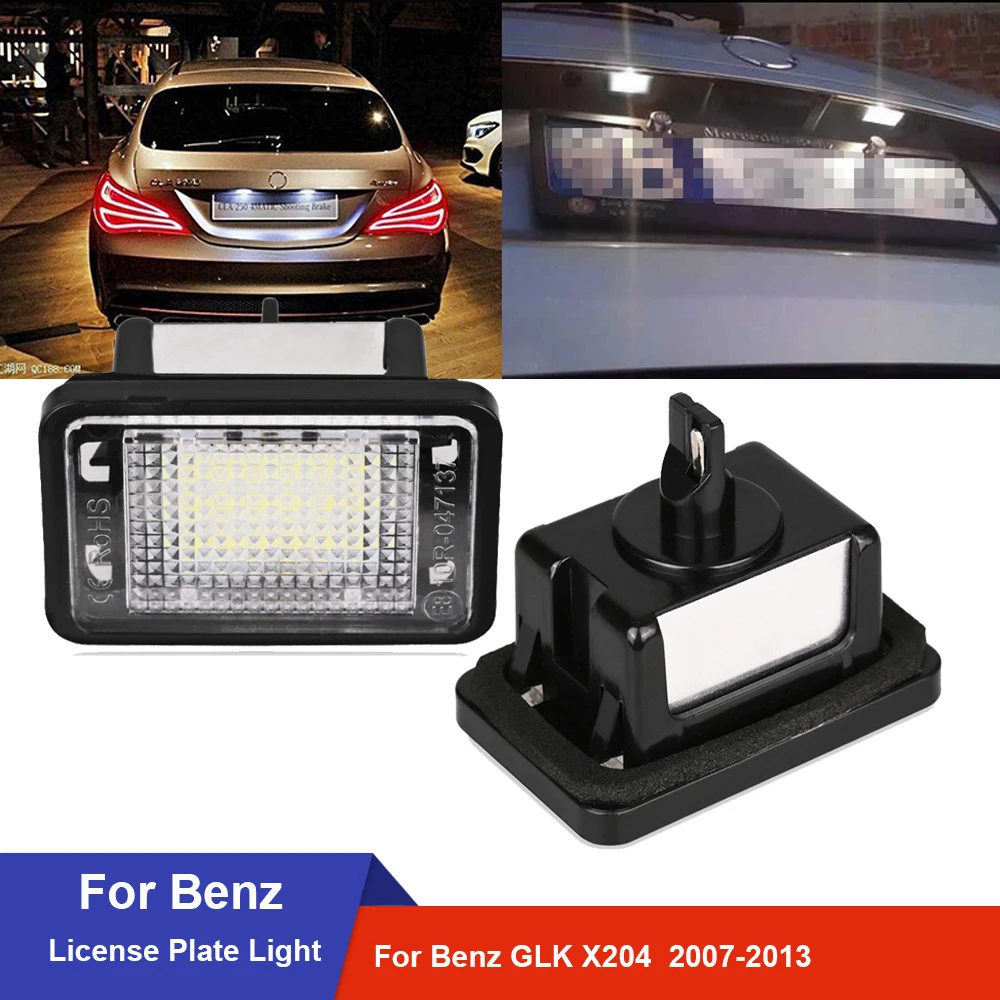 

License Plate Lights For MERCEDES Benz X204 GLK 2007- 2013 12v Super White Number License Plate Light LED Lights For Car 2pcs