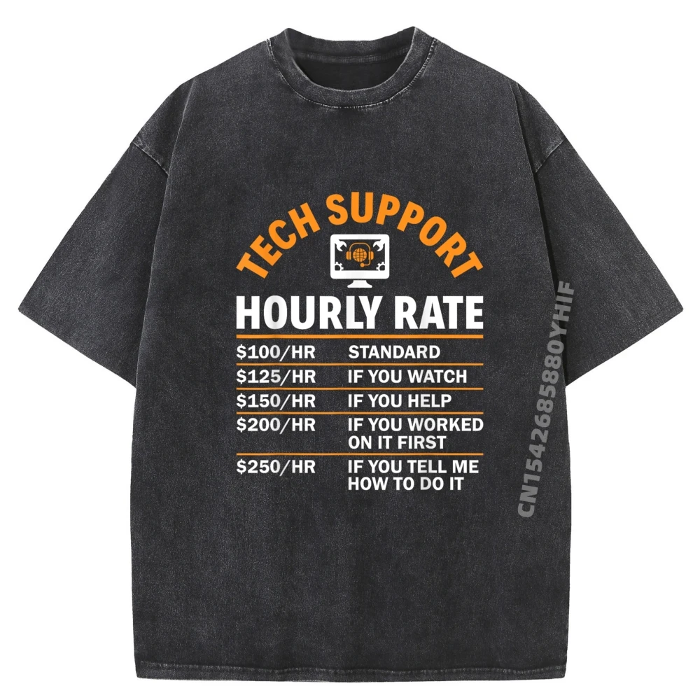 

Техническая поддержка Часовая скорость Компьютер Nerd Sysadmin Техническая поддержка Графические футболки для мужчин Ретро стираная рубашка