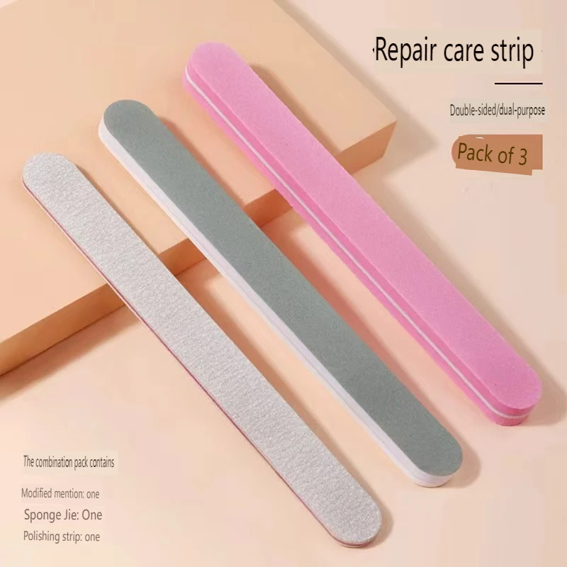 Repair the Three Piece Set of Sponge Wiping Strips, Polishing Files, and Nail Tools