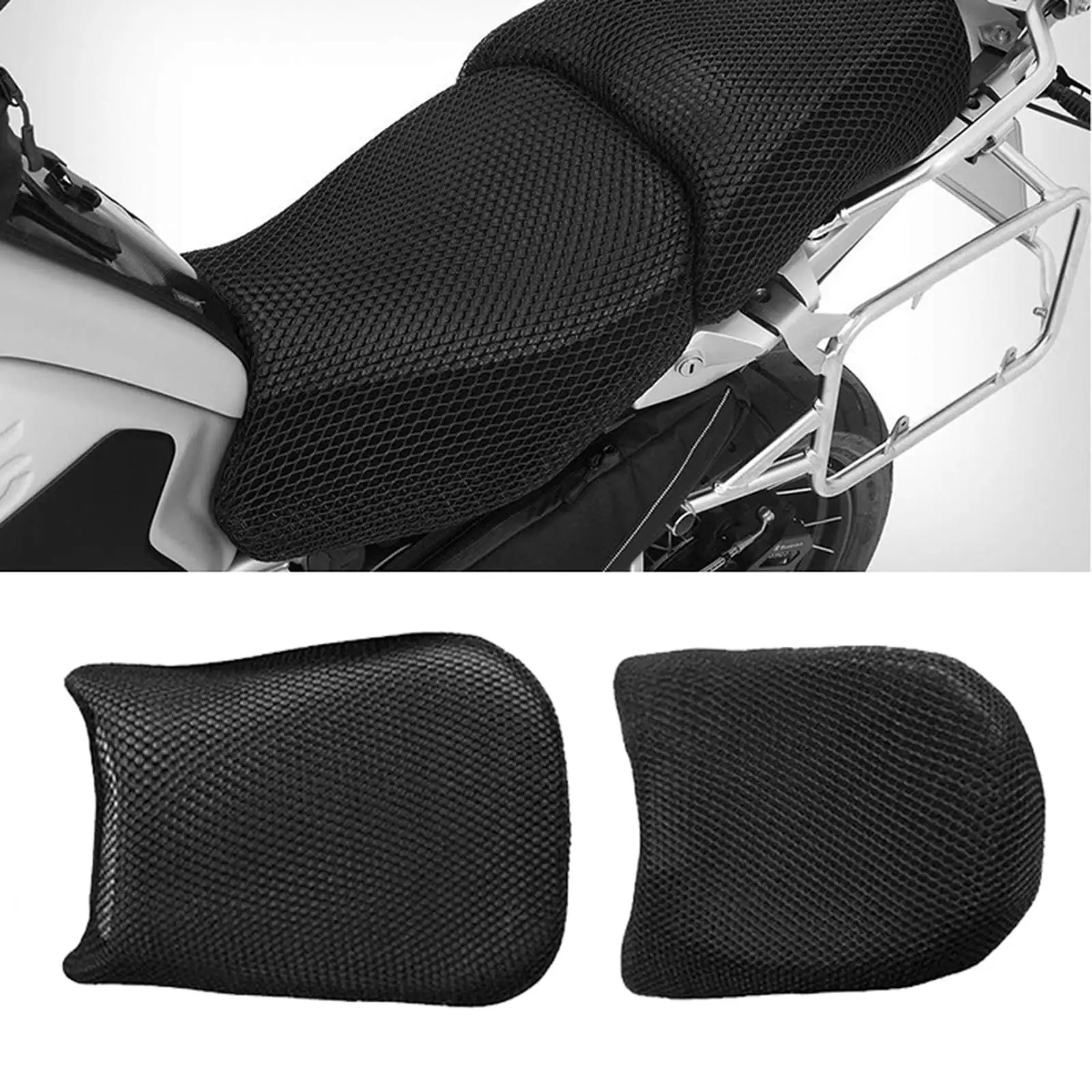Breathable Cool Motorcycle Seat Cover Air Ride Shock Absorbing Gel Pad Mesh Cushion for ATV Vehicle Accessory