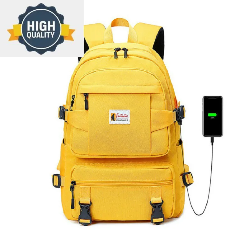 yellow backpack fashion children school bags for teenager girls waterproof oxd large teenagers bag