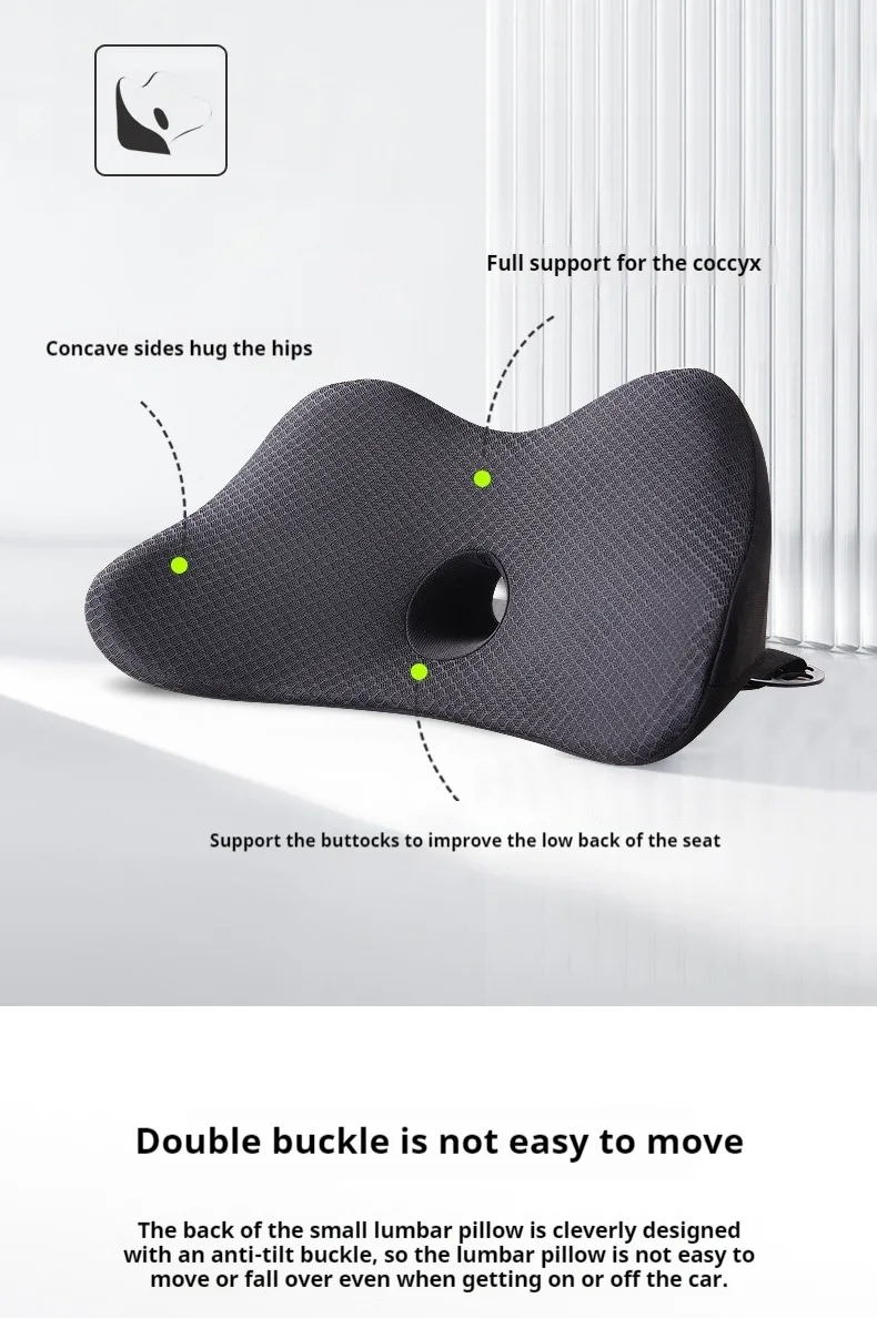 1 stücke Memory Foam Reise Auto Zurück Kissen Orthopädische Massage Sitz Matte Stuhl Büro Nickerchen Pad Auto Kissen Zurück Kissen – Detail 5