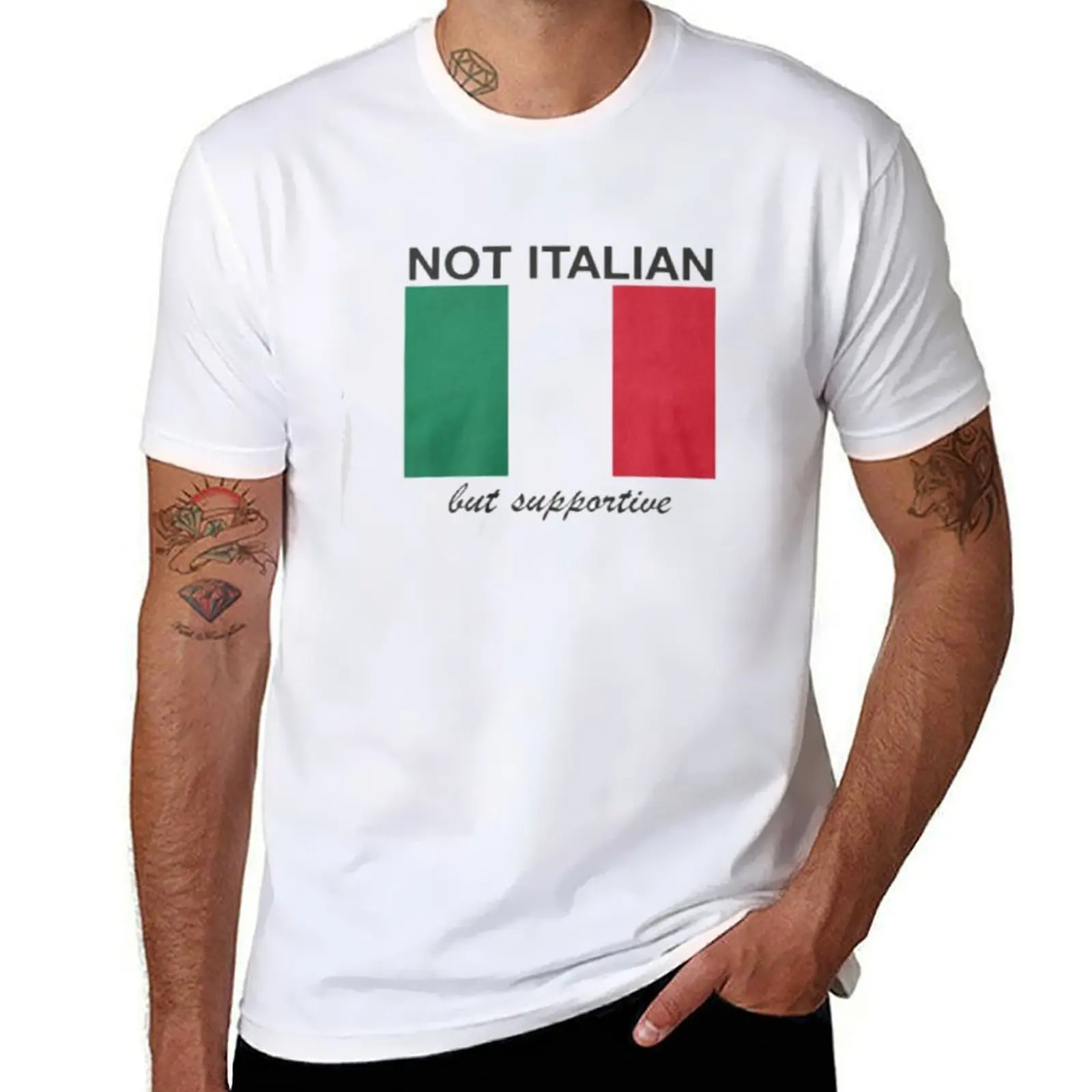 Not Italian But Supportive T-Shirt funny costumes Louboutins Man t-shirt vintage clothes tee shirts for men