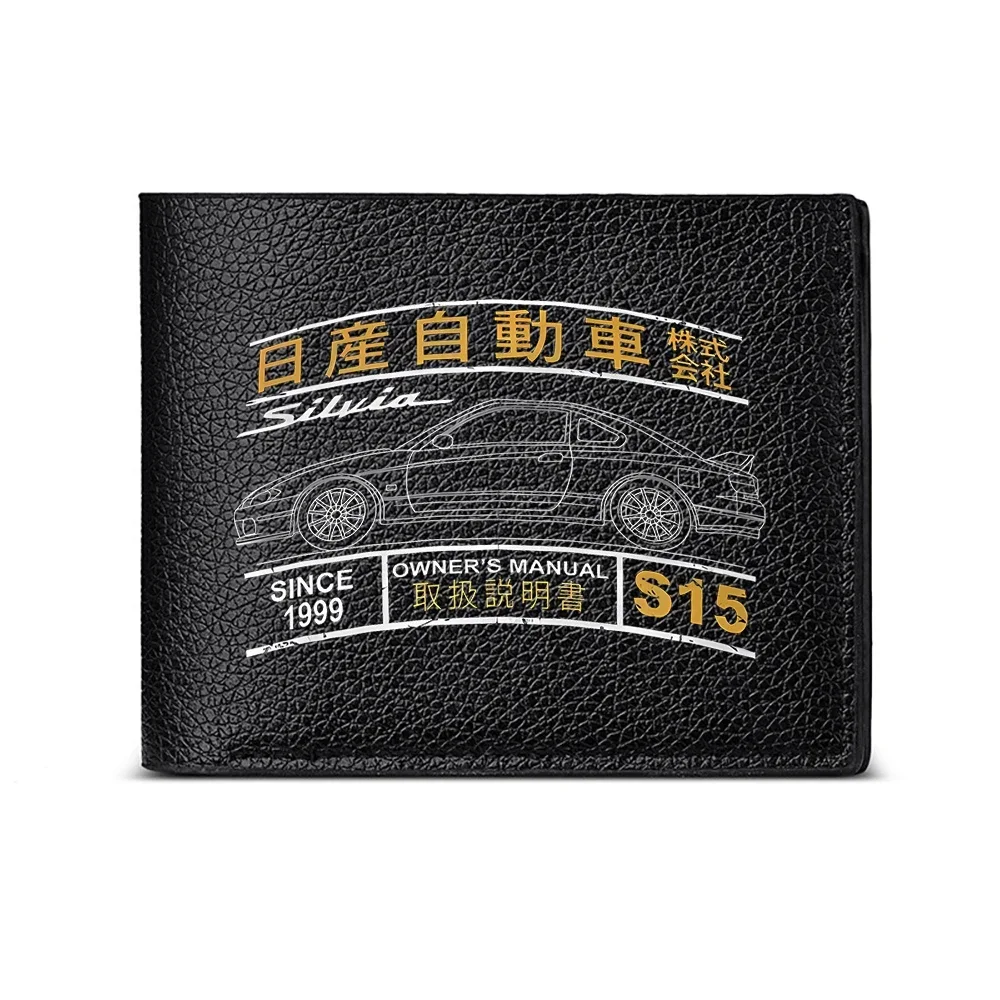 Nissan Silvia S15 Since 1999 Owner's Manual Classic Car Design Men's Wallet Card Holder Fashion Business Casual Style