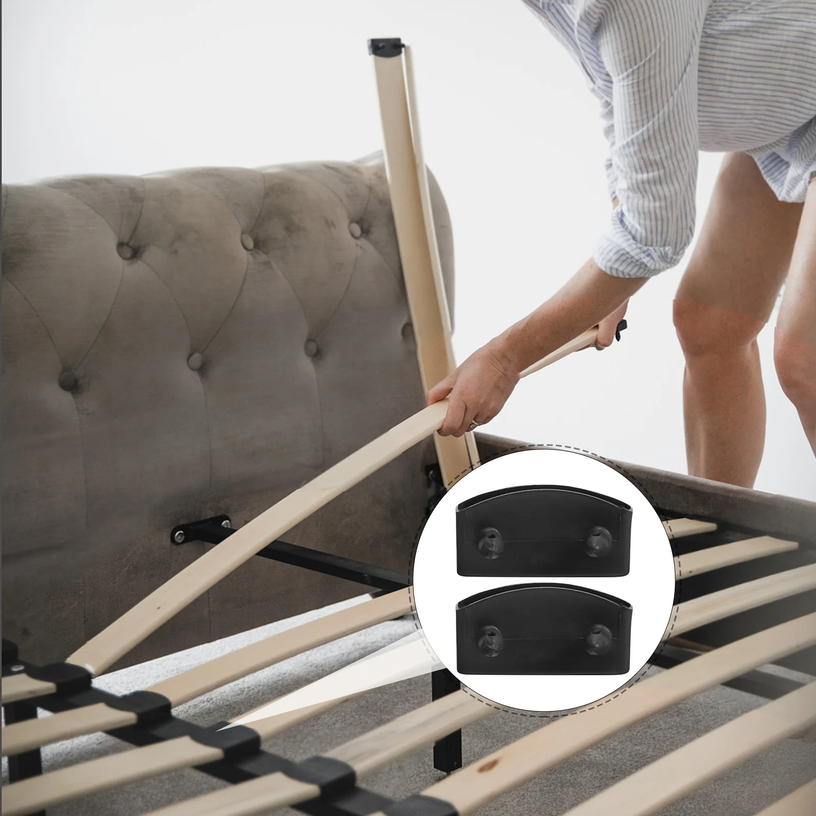 

20Pcs Bed Slat End Caps Holders Plastic Bed Accessories Easy to Install and Store for Stability Furniture Accessories,