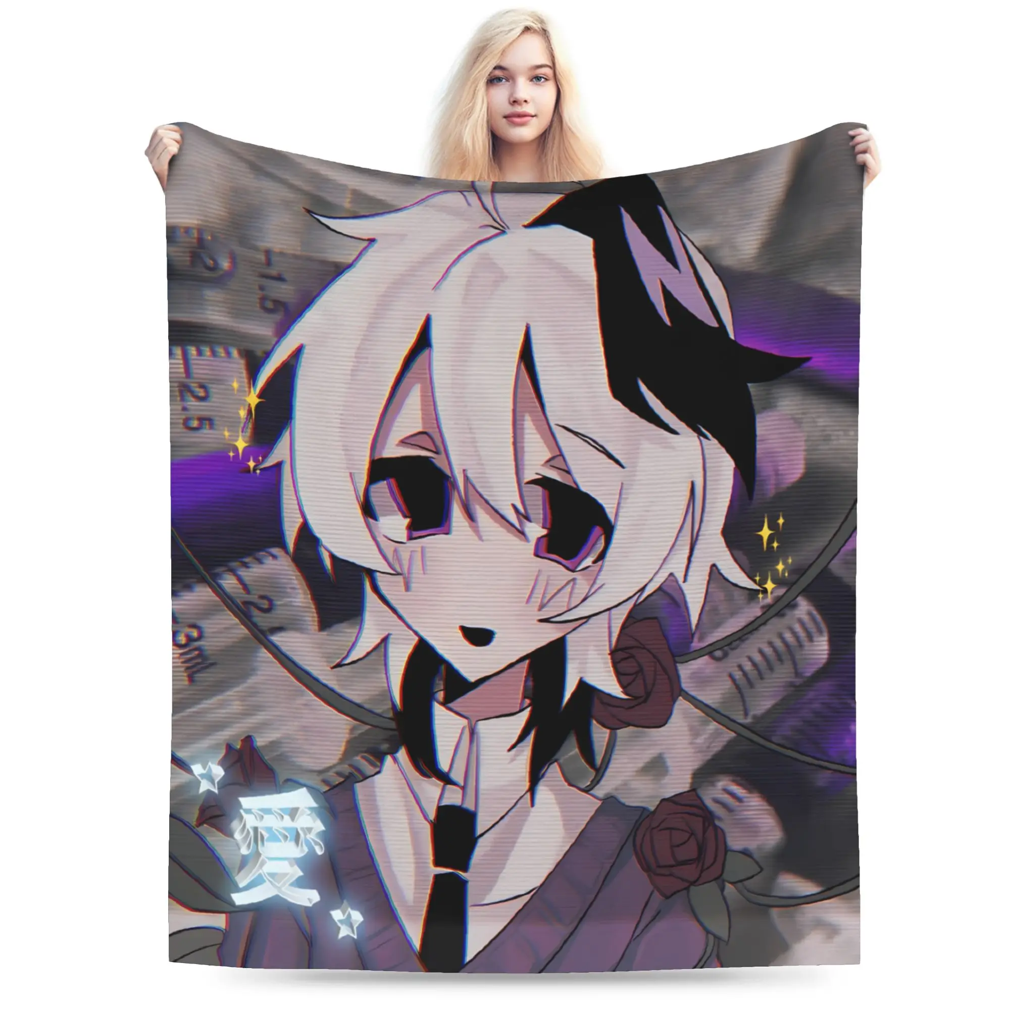 Singer V4flower Vflower Chibi Soft Blanket  Child Plush Throw Blanket Comfortable Bedroom Flannel Bedspread Sofa Bed Cover