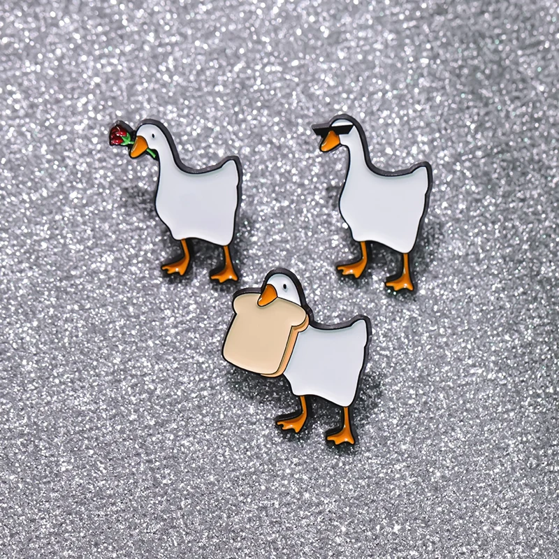 29 Types Goose Duck Cartoon Enamel Pins Cute Animal Shape Lapel Badge Decorative Brooches Clothes Backpack Creative Pin Jewelry