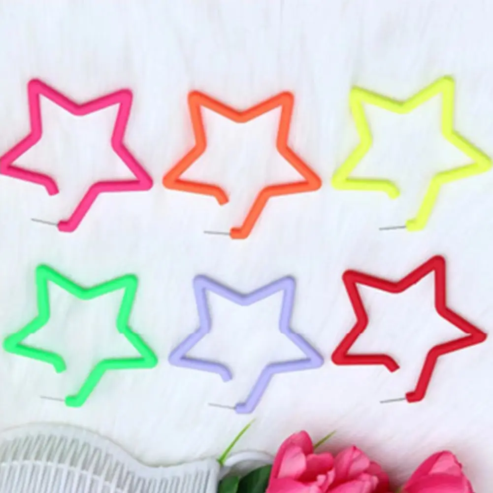 

2025 Star-shaped Stud Earrings 1 Pair Exaggerated Hollow Star Shape Ear Studs Candy Color Acrylic Stud Earrings Fashion