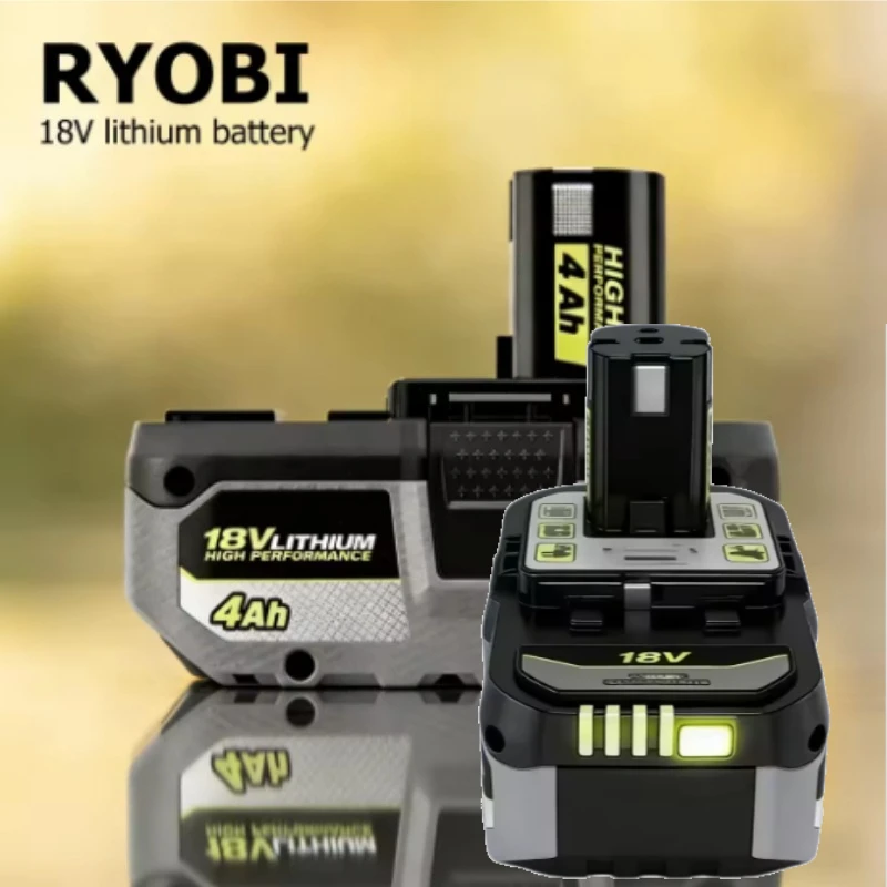 

RYOBI 18V ONE+ 4.0Ah Lithium Ion Battery No Memory Effect Fit Drill Saw Grinder Cordless Tools Replace P108 Series