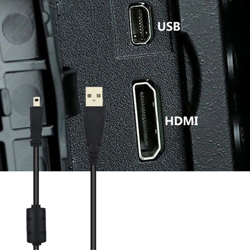 USB Data Cable Camera Data Pictures Video Sync Transfer Cables 8pin 150cm