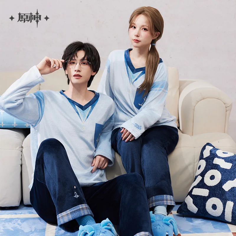 

[Official Merch] Pre-sale Genshin Impact Neuvillette Impression Fuzzy Pajama Set with Hair Band Ship in January 2026 Pre-order