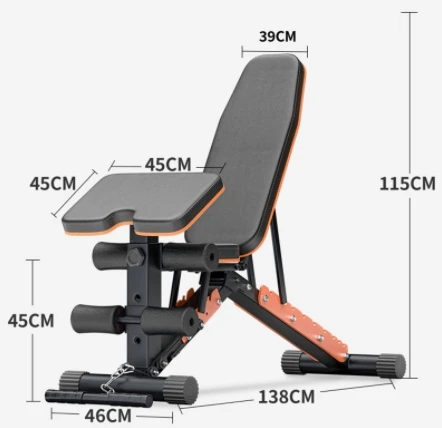 Dumbbell bench home fitness multifunctional foldable men's professional bench barbell tilt up and down commercial fitness chair.