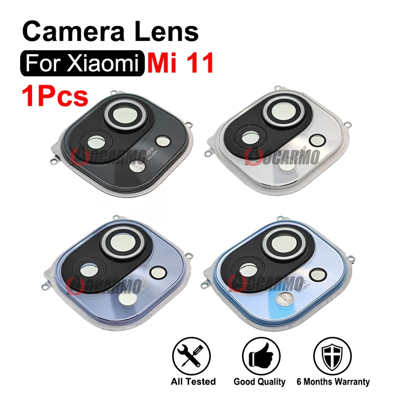 Per Xaiomi Mi 11 obiettivo della fotocamera posteriore posteriore con parti di ricambio della copertura in vetro del telaio
