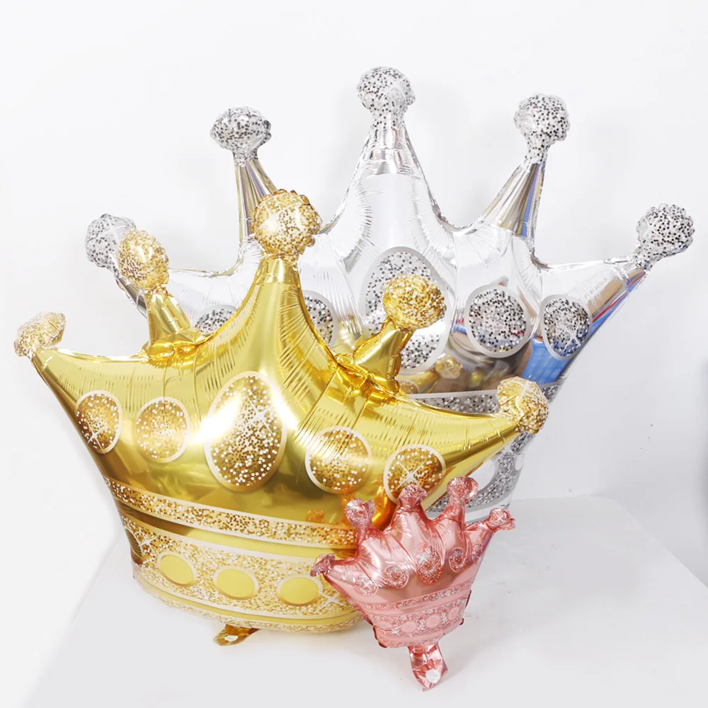 1pcs Large Gold Crown Foil Party Balloon Kids 1st Birthday Decor Prince Princess Baby Shower Party Decoration Gift Helium Globos