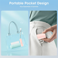 CKFAM-Mini Fan Portable Rechargeable Fan 3000Mah USB Battery Powered 22+Hrs Runtime Small Hand Held Fan Pink