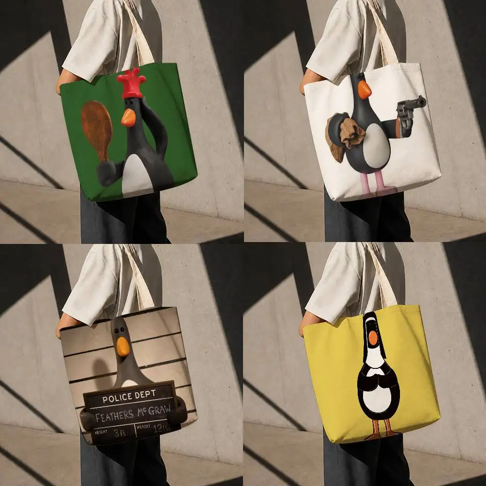 Funny F-Feathers McGraw Reusable Foldable Canvas Tote Bag for Shopping and Daily Use