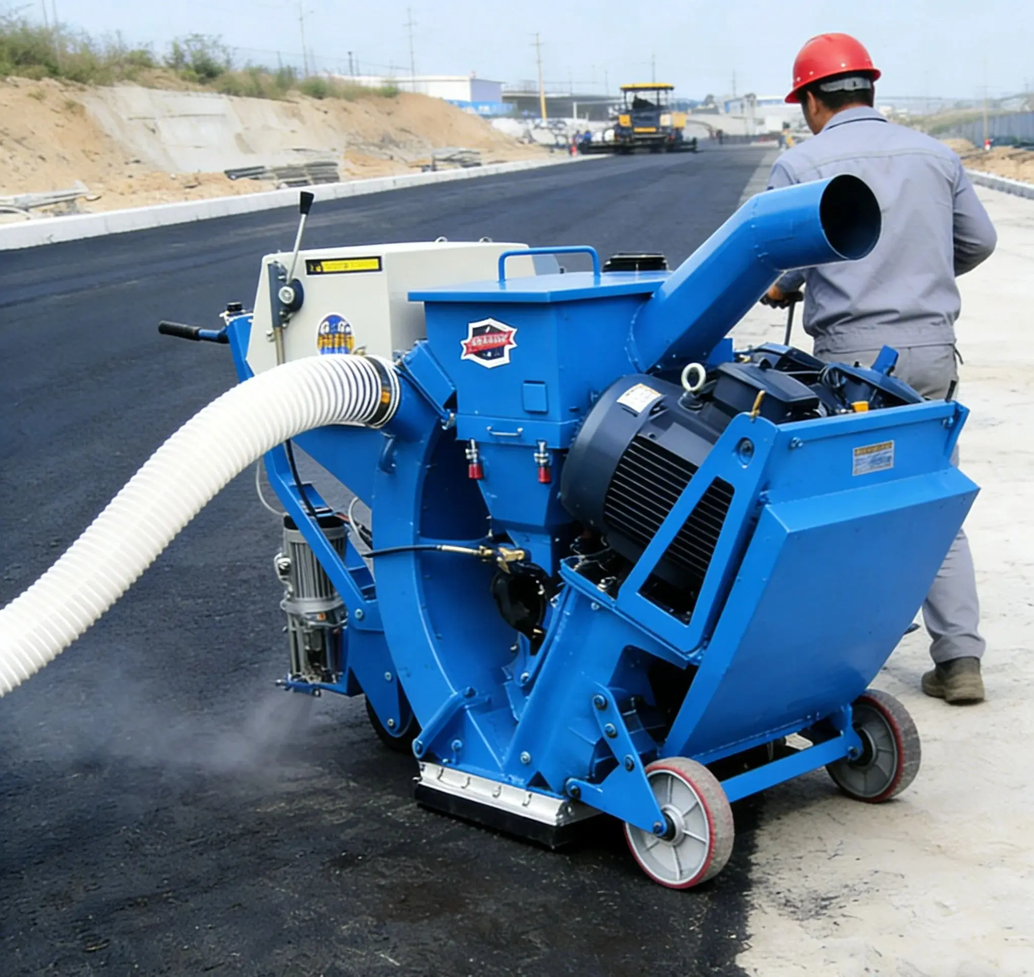 Portable Mobile Shot Blasting Machine Automatic Rust Removal Concrete Road Floor Shot Blaster for Highway Airport Runway