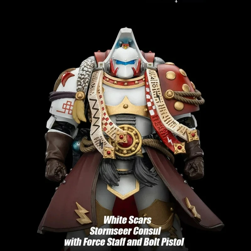 

JOYTOY Warhammer Horus Heresy White Scars Legion Storm Seer Consul Equipped with Force Staff and Bolt Pistol 1:18 Action Figure