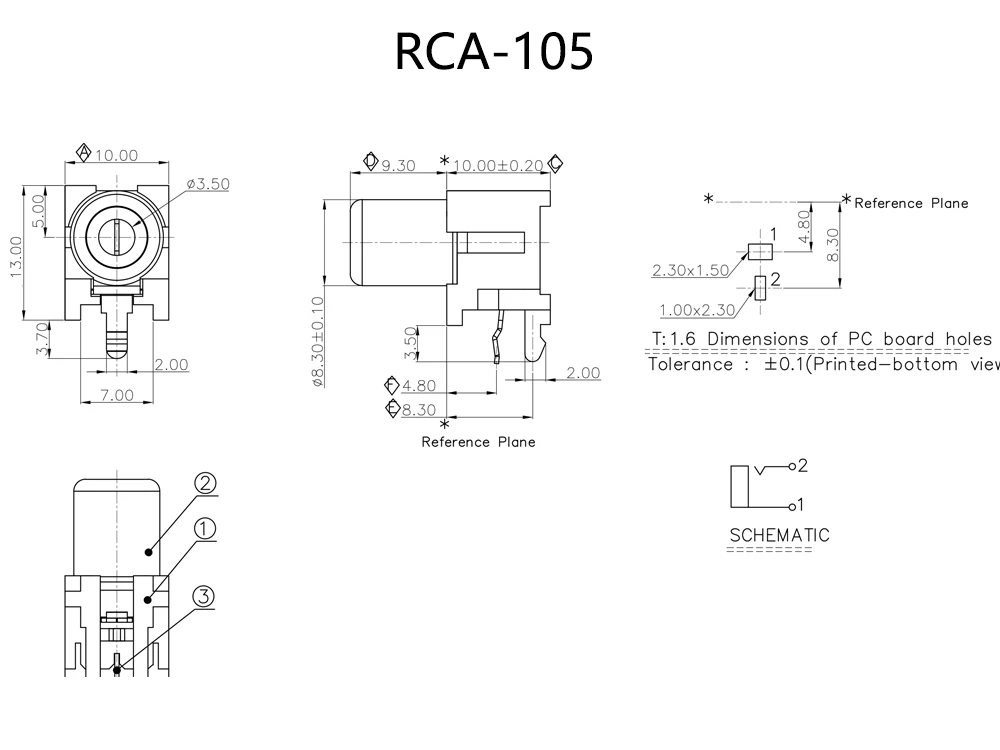 RCA أنثى موصل 1 موقف AV ستيريو الصوت والفيديو جاك ، الذهبي الفضة PCB تصاعد ، 9 أنواع ، 1 حفرة ، 1 حفرة ، 5 قطعة