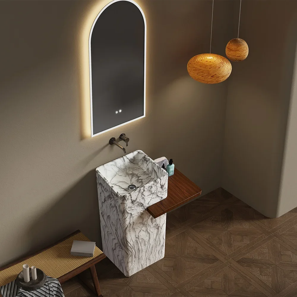 حوض غسيل عمود فني للرياح الرومانية القديمة حوض غسيل عمودي فني شخصي بالإضافة إلى منصة سرير الفندق وغسل الإفطار