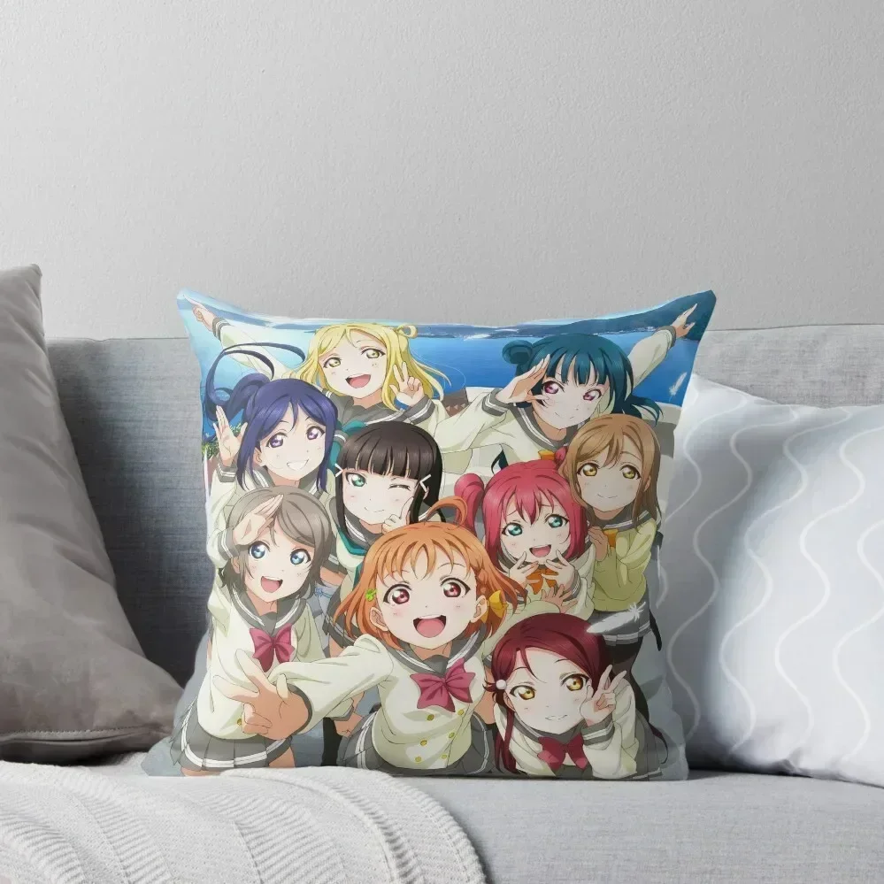 

Love Live! Sunshine!! Poster Throw Pillow covers for pillows Cushion Child Elastic Cover For Sofa christmas pillowcases pillow