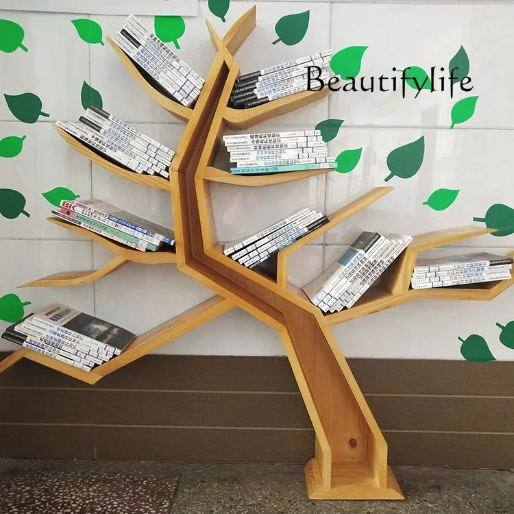 

magazine holder wall wall hanging Tree-shaped shelf Background wall decorative shelf Creative special-shaped bookshelf floor-to