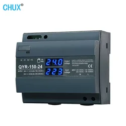 CHUX 150W Din Rail Type Digital Display Switching Power Supply 24V 48V DC QYR-150W SMPS Ultra Slim Step Shape LED Strip