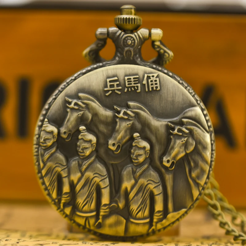 The Builder Of The Great Wall Of China Qin Shi Huang Necklace Quartz Pocket Watch Gift Universal For Male And Female Students