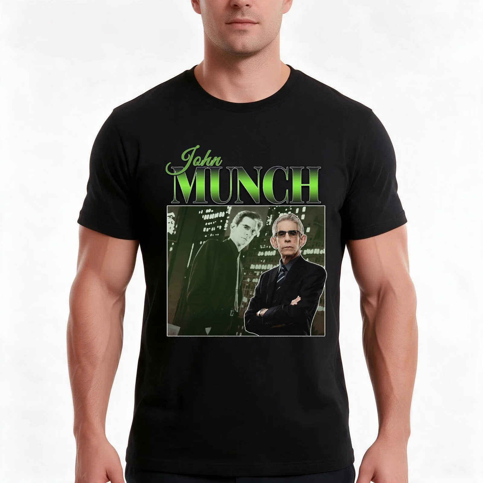 Hommage vintage inspiré des années 90 de John Munch classique T-Shirt, Summer Casual Cotton Tee, Oversized Streetwear Tops