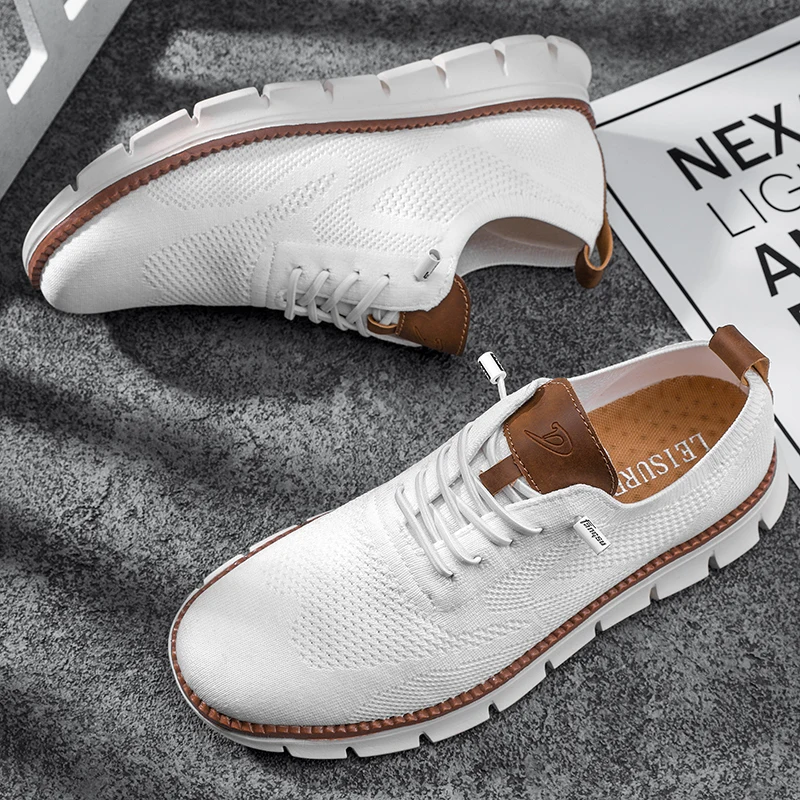 Winter  New Men's Large-sized Casual Shoes - Fly-Weave Mesh Breathable Sports Shoes, Lightweight and Slip-resistant Men's Shoes