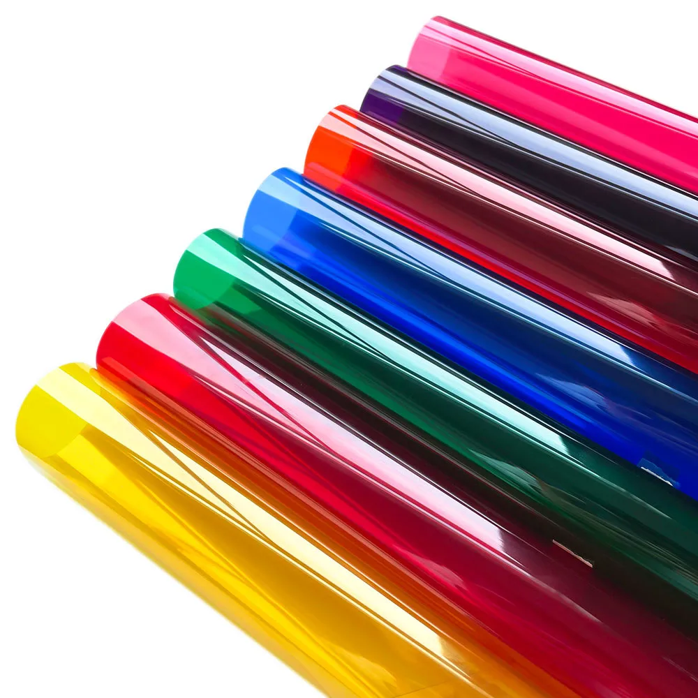 Paquete de 7 piezas de película transparente para ventana de 20 cm x 30 cm, tinte solar de color, vinilo decorativo autoadhesivo para vidrio, bricolaje