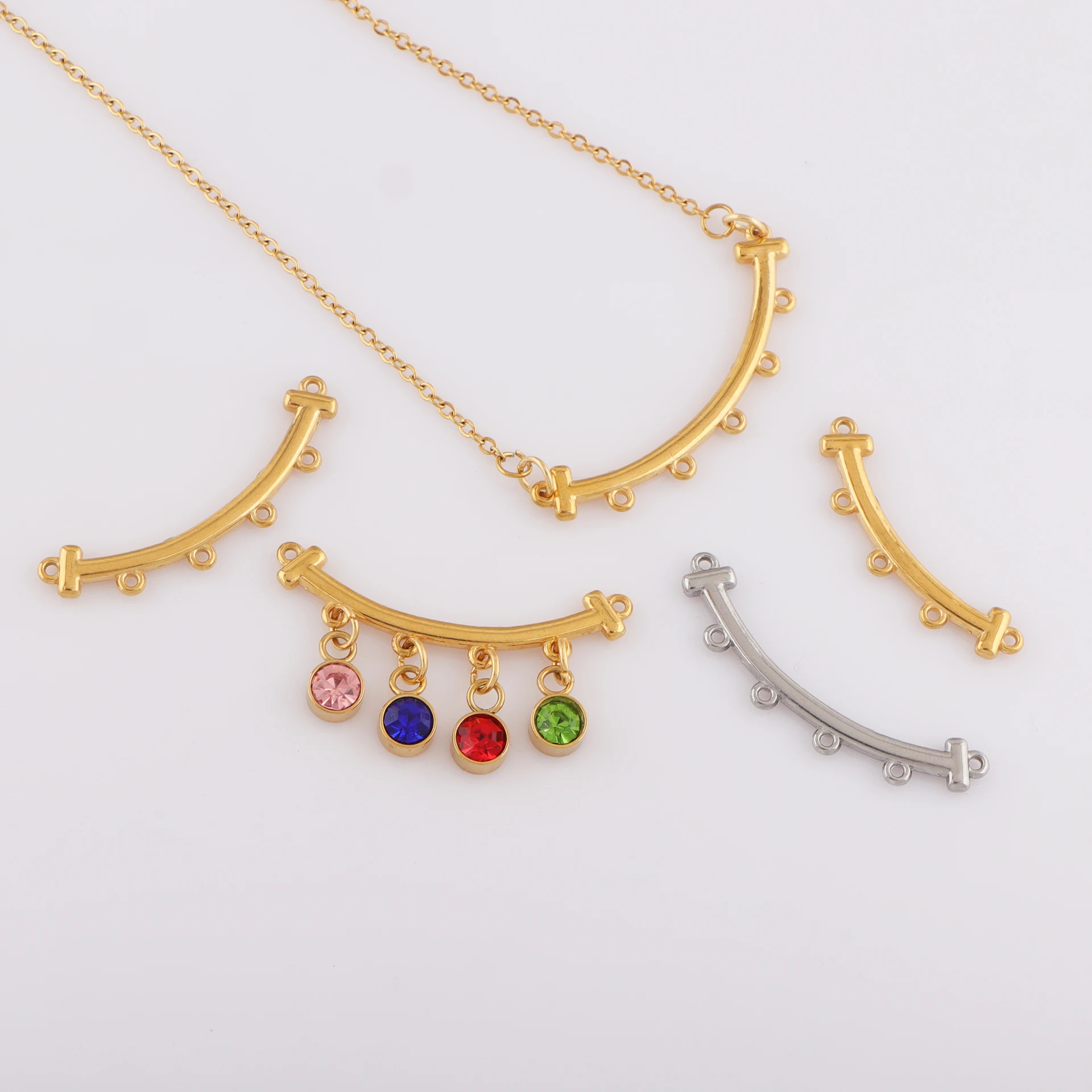 20pcs/lot Stainless Steel Bohemia Necklace Bracelet Layer Multi-Hole Pendants Charm Connector for DIY Jewelry Making Accessories