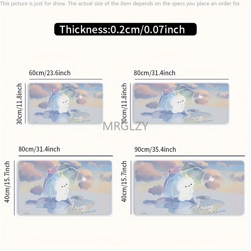 Alfombrilla de ratón con diseño de gato bonito, Base de goma grande, antideslizante, accesorios de escritorio para PC, alfombrilla de ratón para oficinas y teclado de jugador, alfombrilla decorativa