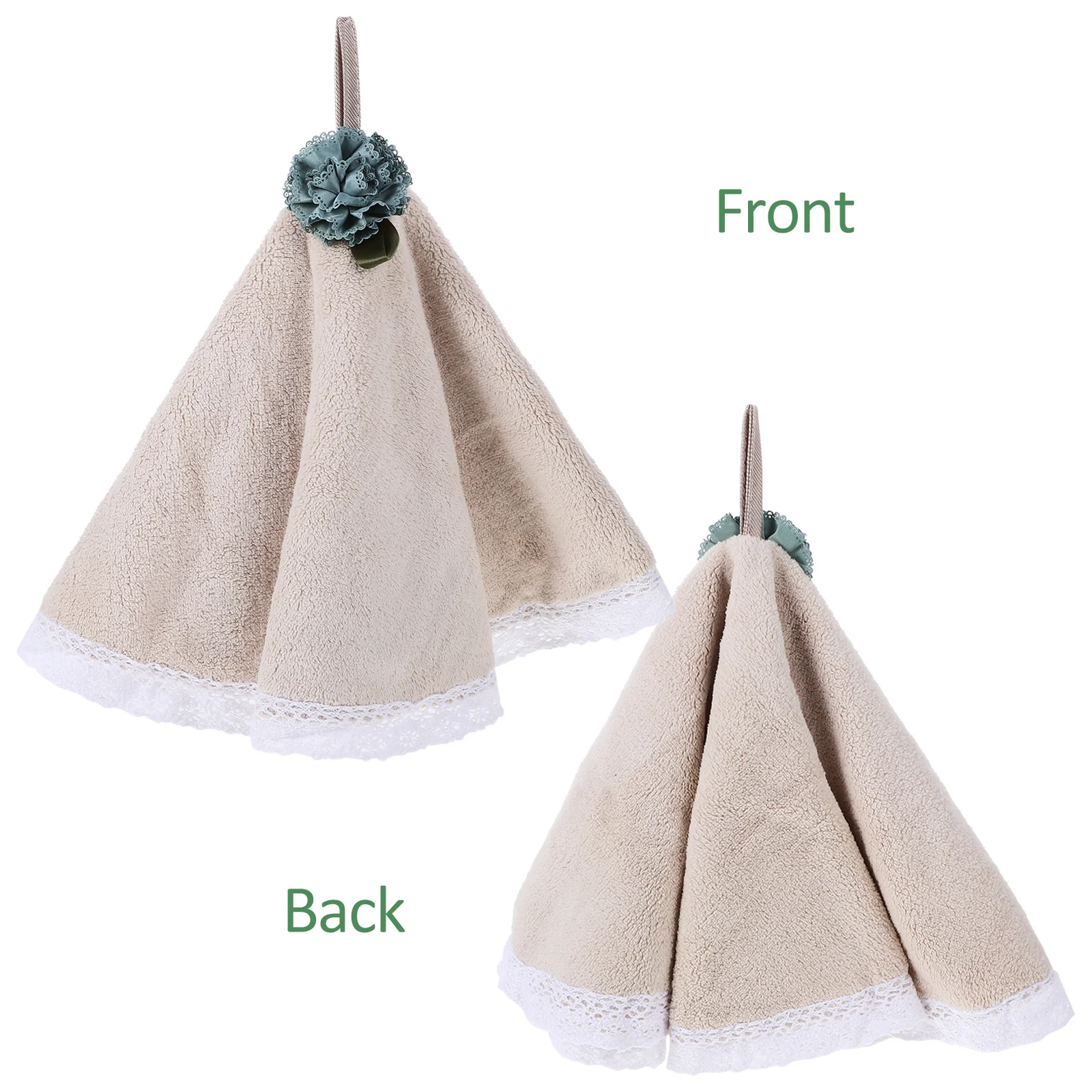 

1Pcs Coral Fleece Round Hand Towel Absorbent Quick-Drying Soft Hanging Kitchen Small Towel Water Absorbent