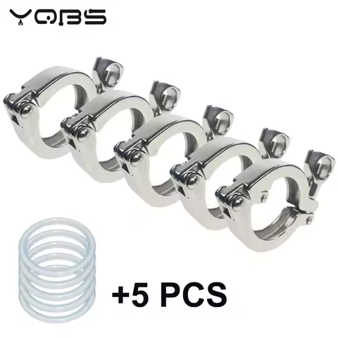 YQBS 1"- 8" Inch Sanitary Stainless Steel Tri Ferrule Clamps Clover SS 304 Fit for Pipe Flange With Silicone gasket
