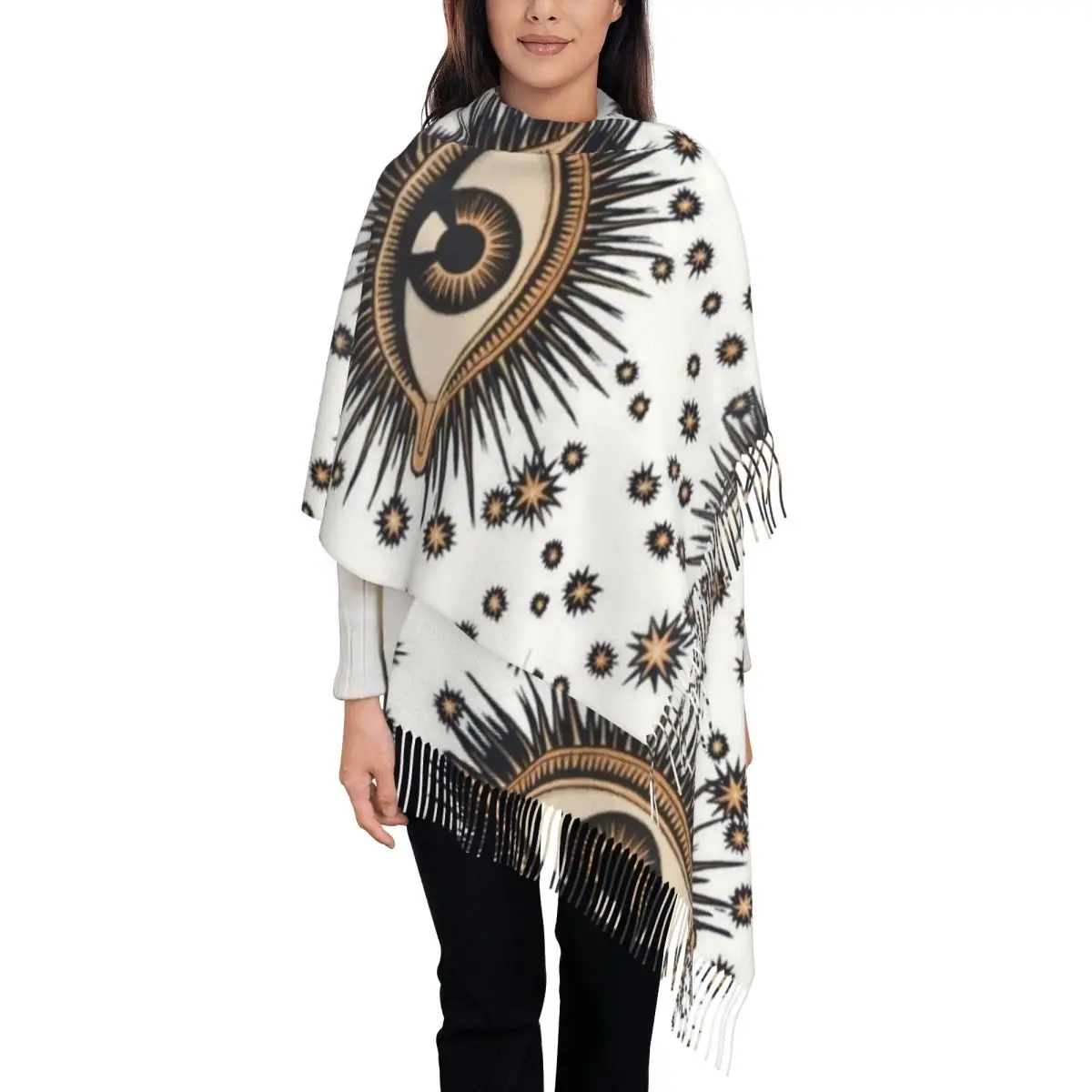 

Винтажные шали от сглаза для женщин, зимний длинный мягкий шарф, греческий амулет с узором, пашмины, шаль, шарфы