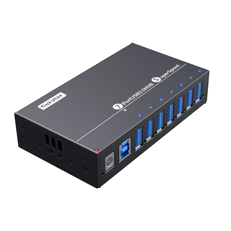 

Sipolar A-173 7-портовый промышленный USB 3,0 Hub 1A выходное зарядное устройство для телефона с настенным/DIN-рейкой